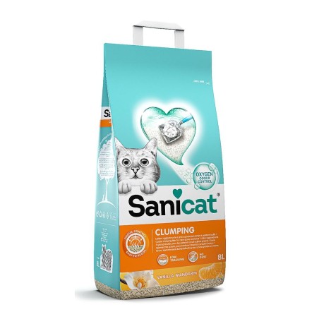 ARENA AGLOMERANTE AROMA VAINILLA Y MANDARINA 8L SANICAT