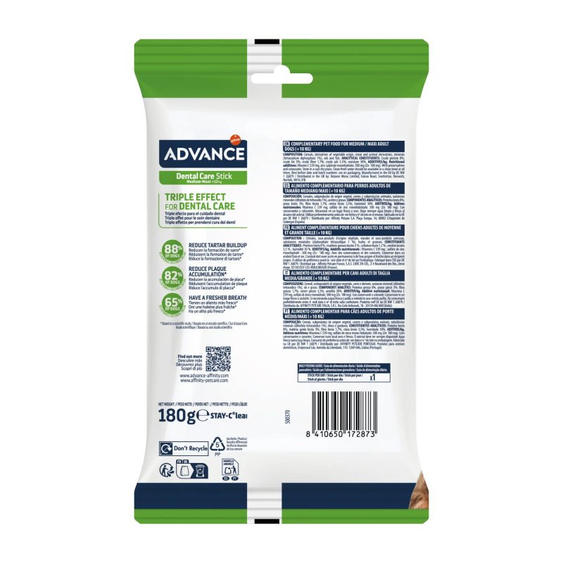 ADVANCE DOG DENTAL CARE STICK 180GR ADVANCE DOG DENTAL CARE STICK 180GR