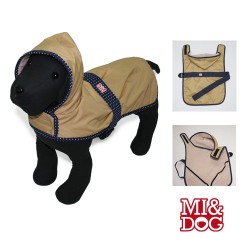 MI&DOG ABRIGO IMPERMEABLE BEIGE TOPOS