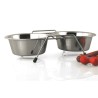 DUVO SOPORTE CON COMEDEROS ACERO 950 ML