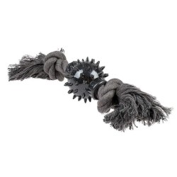 ECO Cuerda Negra 2 Nudos con Bola de Goma | Juguete Resistente para Perros