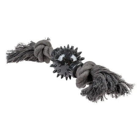 ECO Cuerda Negra 2 Nudos con Bola de Goma | Juguete Resistente para Perros