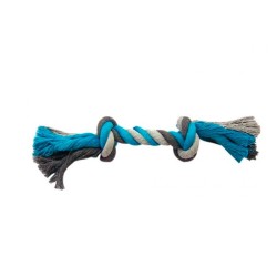 Cuerda de Algodón Hueso Azul T-L 35 cm | Juguete Grande para Perros