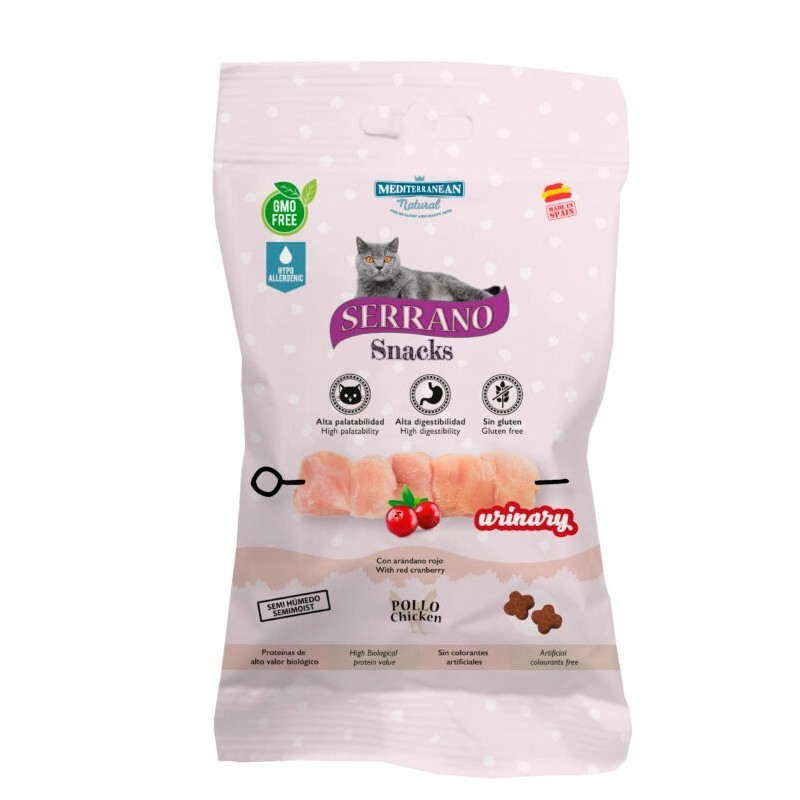 Serrano Snacks Gato Urinary Pollo 50 g | Snack para Salud Urinaria Serrano Snacks Gato Urinary Pollo 50 g | Snack para Salud Urinaria