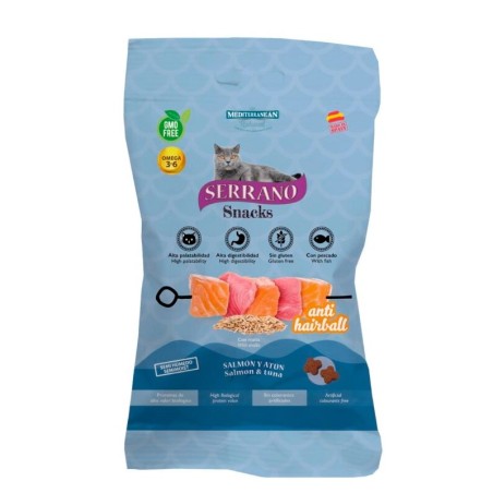 Serrano Snacks Gato Anti-Hairball 50 g | Snack para Control de Bolas de Pelo