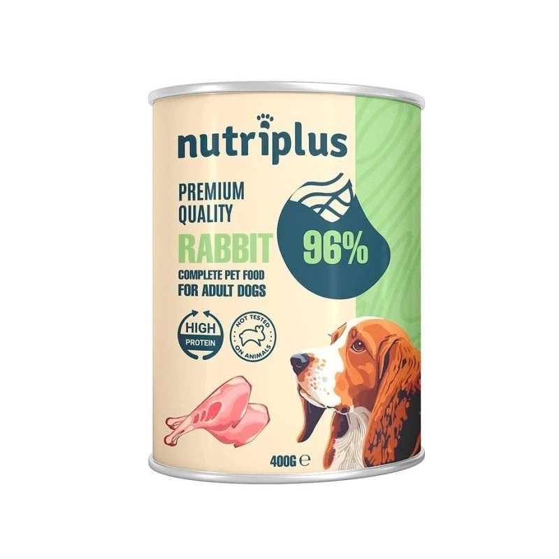 Nutriplus Comida Húmeda para Perros de Conejo 400 g | Alta Nutrición Nutriplus Comida Húmeda para Perros de Conejo 400 g | Alta Nutrición