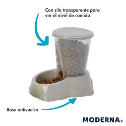 Comedero con Botella 1.5 L Marino para mascotas, práctico y duradero
