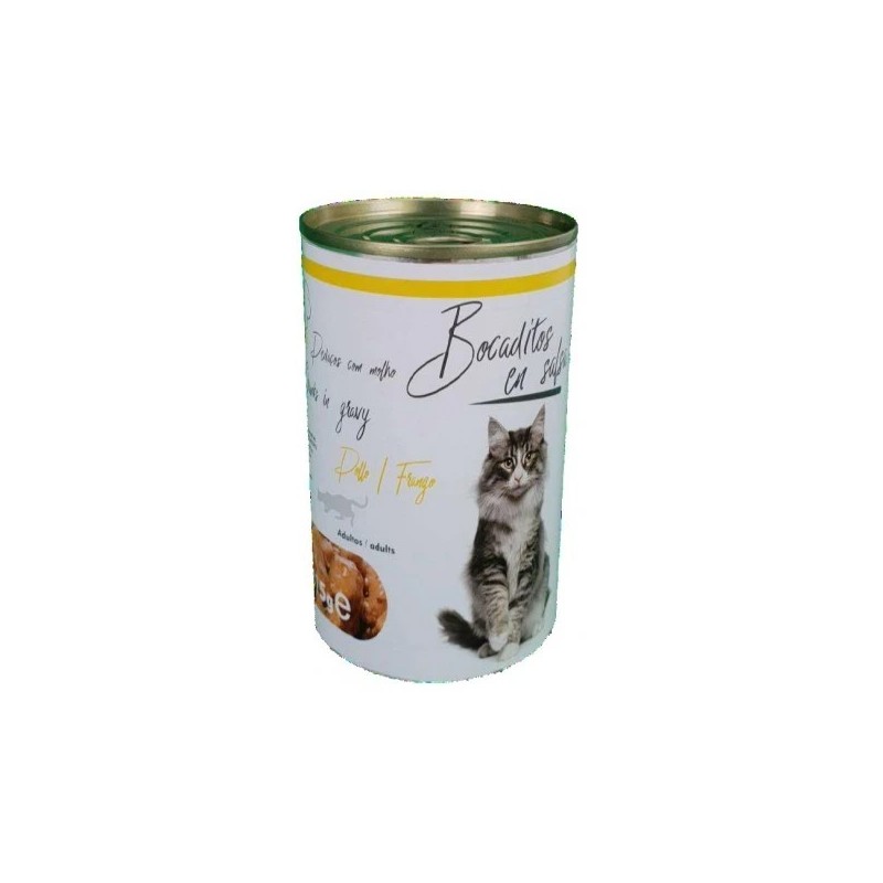 Lata 415g Bocaditos en Salsa de Pollo para Gato | Nutritivo Lata 415g Bocaditos en Salsa de Pollo para Gato | Nutritivo